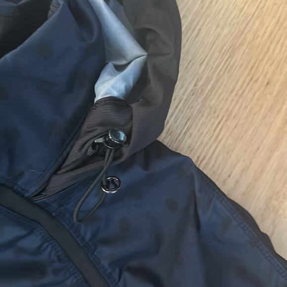 Lululemon Gather And Sprint Jacket Ghost Dot Deep Navy Black / Black Size 8 - Picture 9 of 14